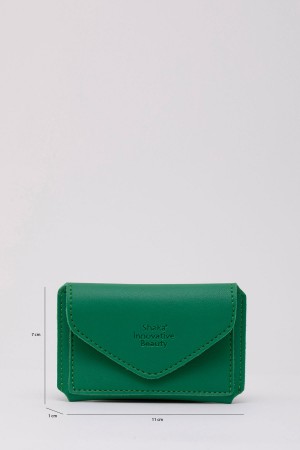 Çimen Yeşili Shk106 Zarf Model Suni Deri 2 Bölmeli Kartlık Ve Cüzdan U:7 E:11 G:1 cm