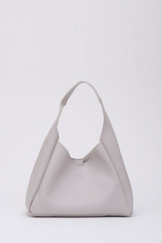 Gri SHK19 Çıtçıt Kapatmalı Suni Deri Fermuarlı Makyaj Çantalı El ve Omuz Çantası E:33 U:15 G:10 cm