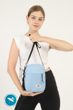 Mavi U12 2 Bölmeli Fermuarlı Ayarlanabilir Çapraz Askılı Su Geçirmez Kadın Omuz Çantası B:20 En:18 G:6