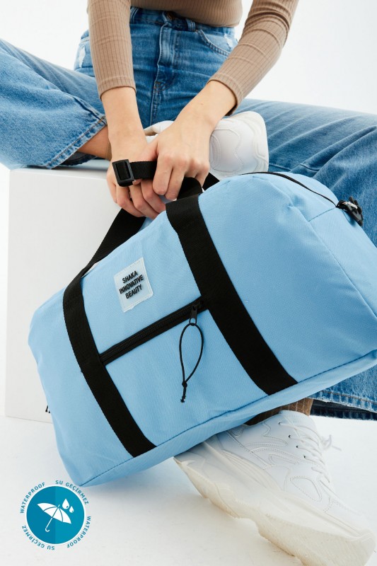 Mavi U33 Ön Cep Detaylı Ayarlanabilir Askılı Su Geçirmez Seyahat Fitness Ve Spor Çantası B:28 E:48 G15