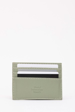 Mint Yeşil SHK68 Unisex Suni Deri Süper İnce Model Kağıt Para Bölmeli Kredi Kartı Ve Kartvizitlik Kartlık Cüzdan