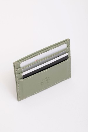 Mint Yeşil SHK68 Unisex Suni Deri Süper İnce Model Kağıt Para Bölmeli Kredi Kartı Ve Kartvizitlik Kartlık Cüzdan