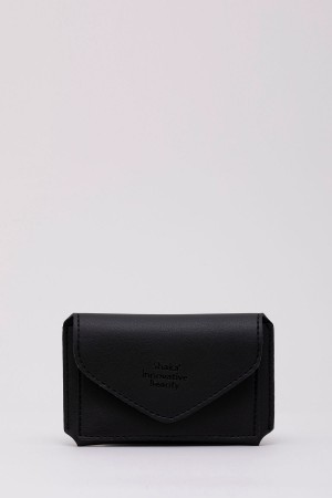 Siyah Shk106 Zarf Model Suni Deri 2 Bölmeli Kartlık Ve Cüzdan U:7 E:11 G:1 cm