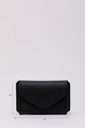 Siyah Shk106 Zarf Model Suni Deri 2 Bölmeli Kartlık Ve Cüzdan U:7 E:11 G:1 cm