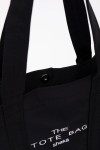 Siyah U45 Çıt Çıt Kapatmalı The Tote Bag İşlemeli Kanvas Kumaş Günlük Kadın Kol ve Omuz Çantası 25x30