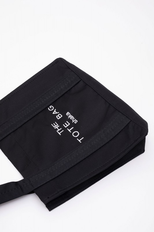 Siyah U45 Çıt Çıt Kapatmalı The Tote Bag İşlemeli Kanvas Kumaş Günlük Kadın Kol ve Omuz Çantası 25x30
