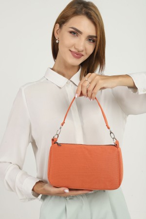 Turuncu U16 Günlük Spor Kanvas Kumaş Baget Kadın El Ve Omuz Çantası U:23 E:16 G:7