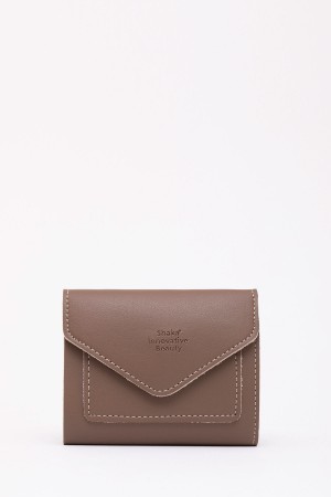 Vizon SHK67 Suni Deri Bozuk Ve Kağıt Para Bölmeli Çıtçıtlı Kartlıklı Zarf Model Cepli Cüzdan